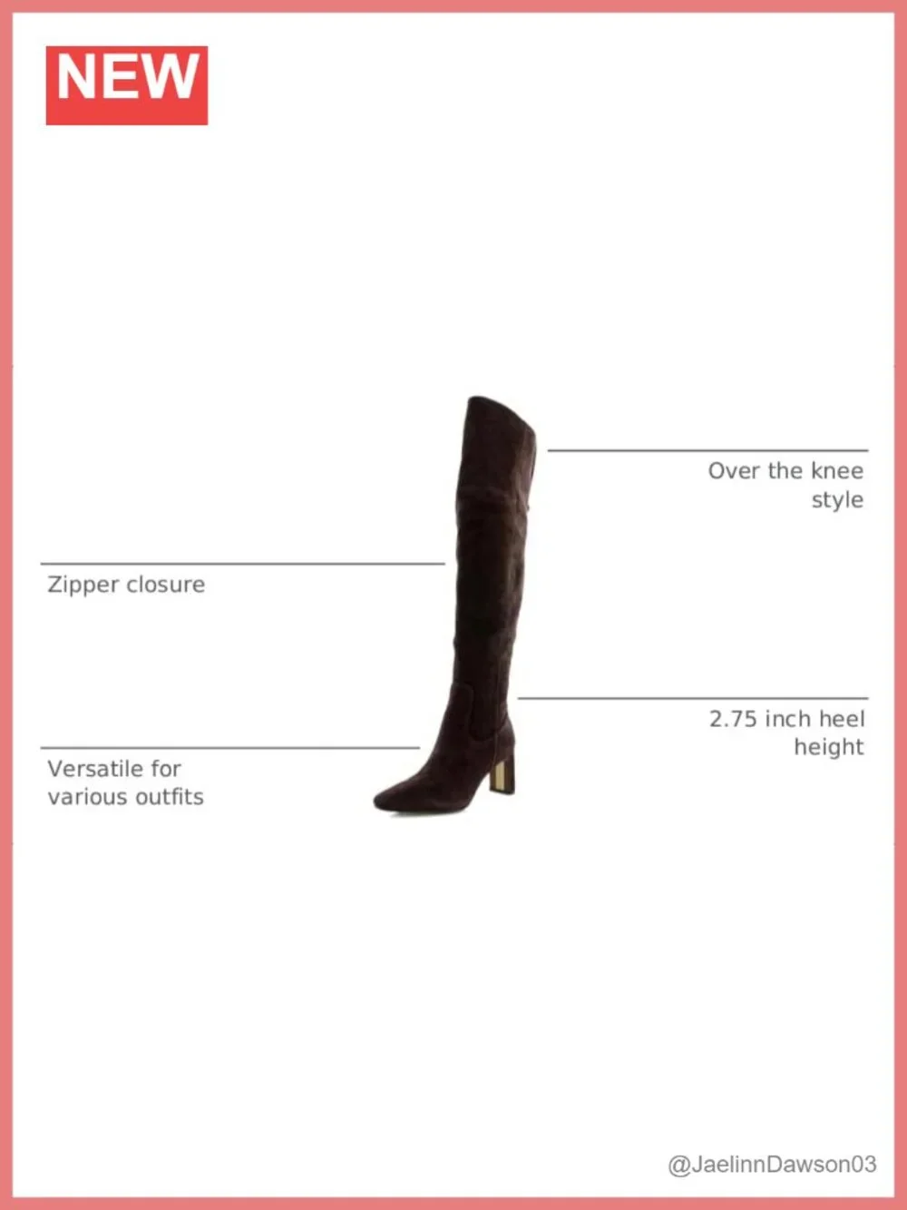 Over the Knee Leather Block Heel Snip Toe Boots